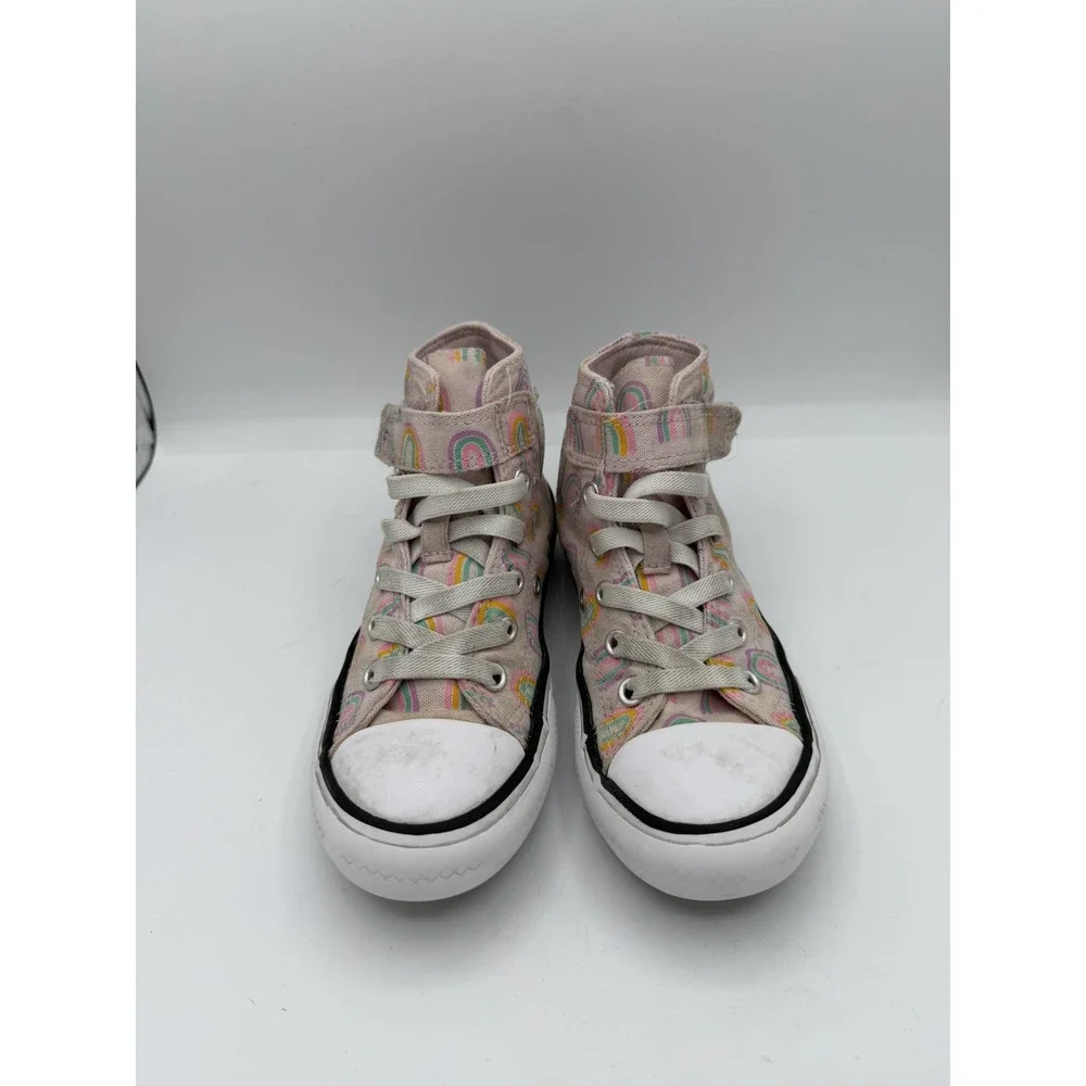 Converse Chuck Taylor Kids High Top Easy On Rainbows Print Sneakers Size 13